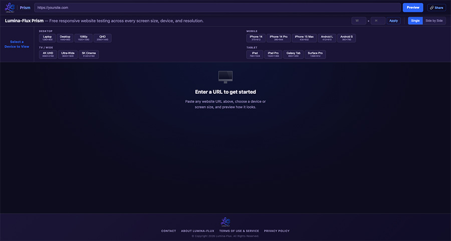 Lumina-Flux Prism Responsive Website Viewer Free